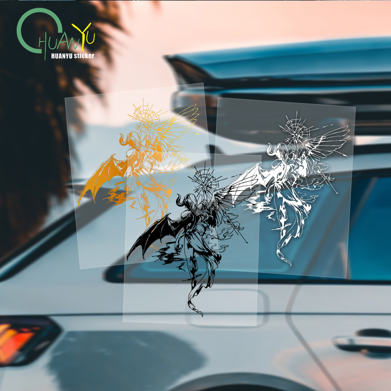 Motorcycle Gear Equipment - Demon Bat Wing autosticker, donkere gotische