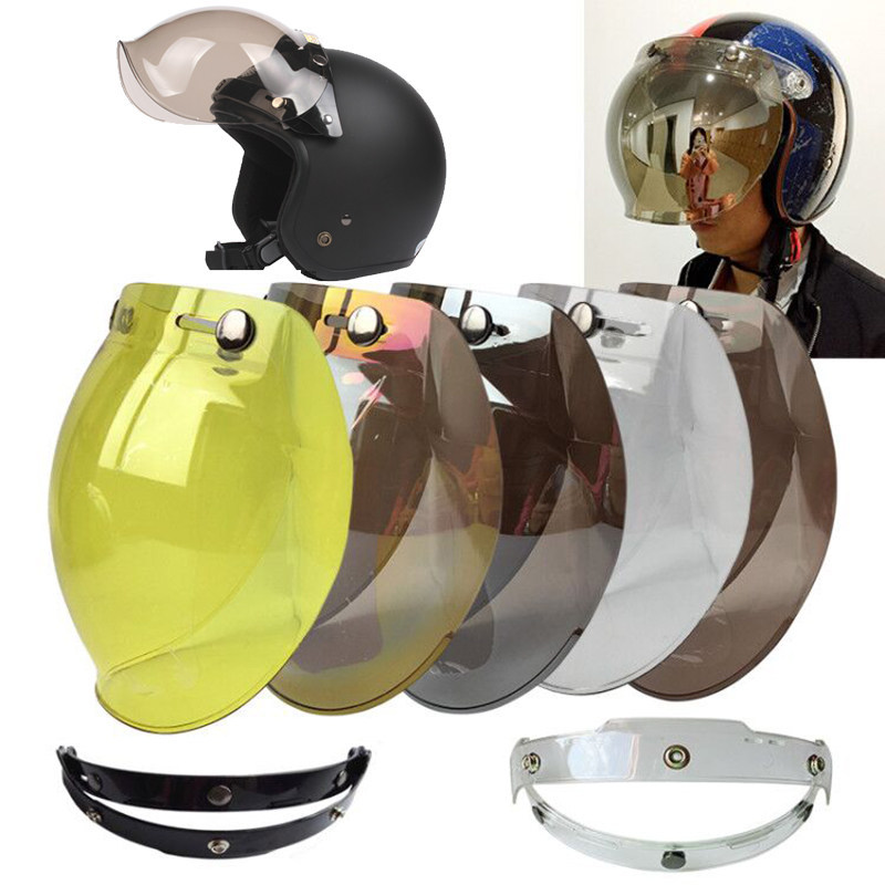 Motorcycle Gear Vintage - Motorhelm Bubble Vizier Motorhelm Vizieren Veelkleurig