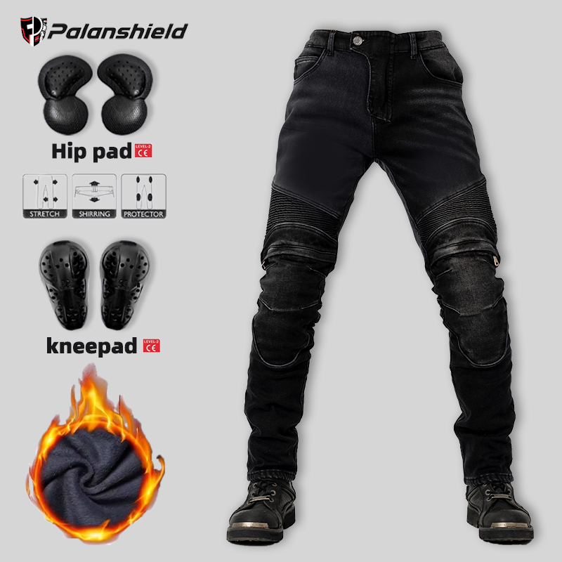 Motorcycle Gear Jeans - Wintermotorbroek warme heren Kevlar Jeans Outdoor