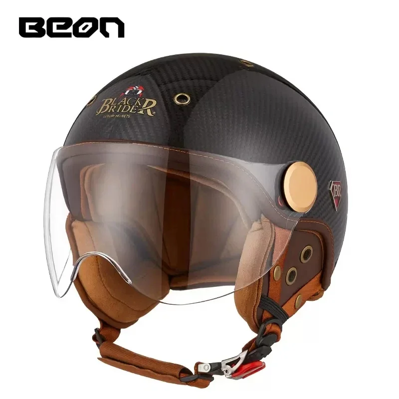 Motorcycle Gear Vintage - BEON BR13 Retro open gezicht halve