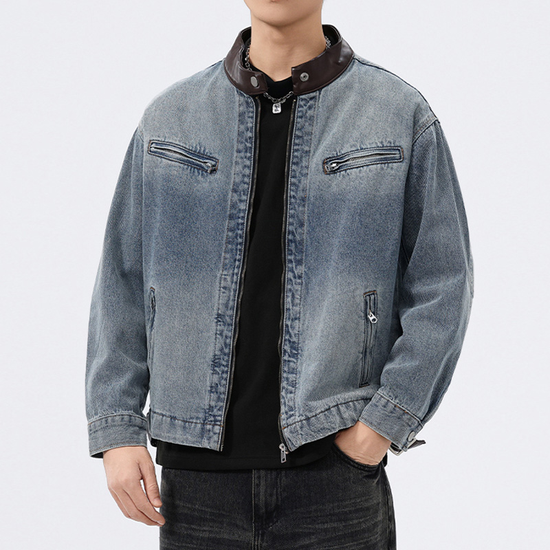 Stand Leren Kraag Denim Jas He - Motorcycle Gear Jeans recensie en prijs