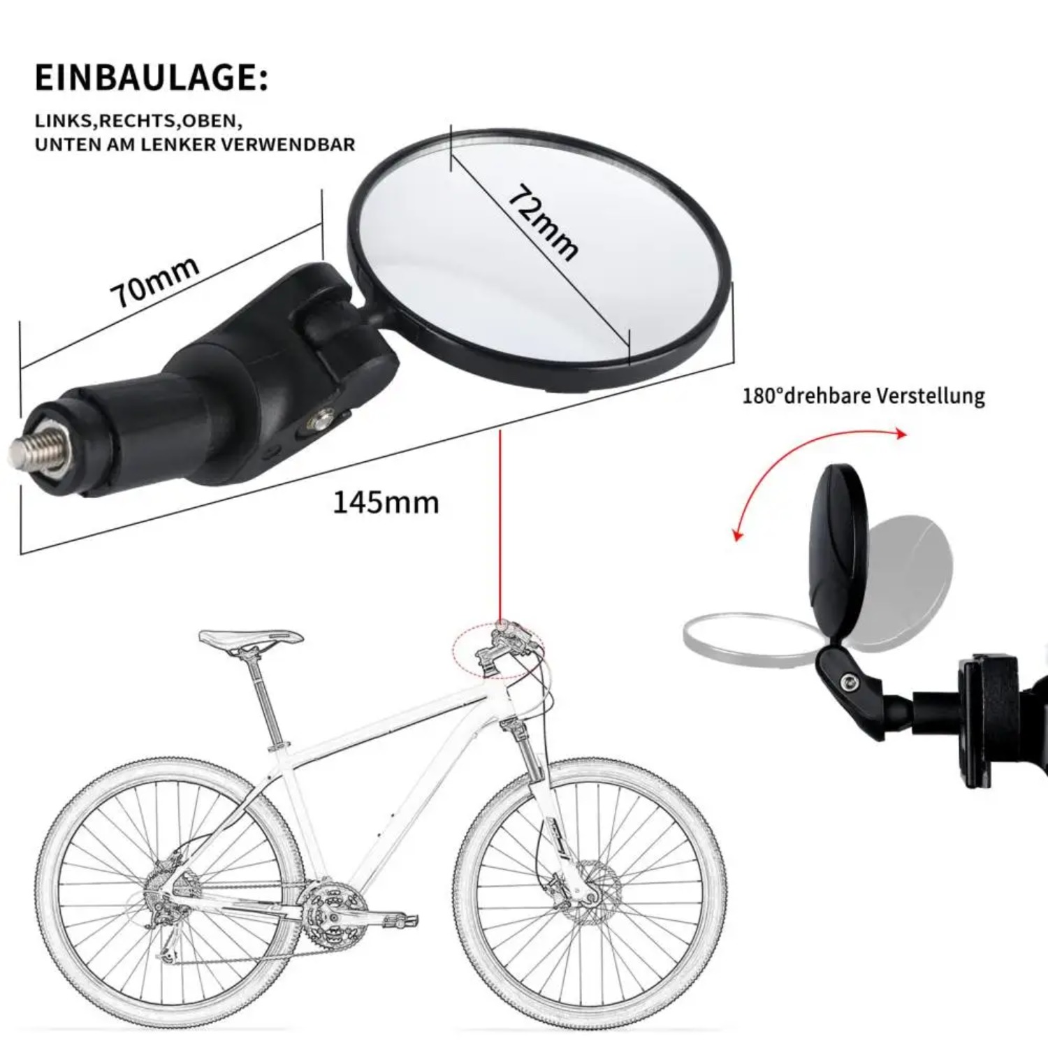 2 stuks fiets achteruitkijkspi - Mirror Extender Bar recensie en prijs